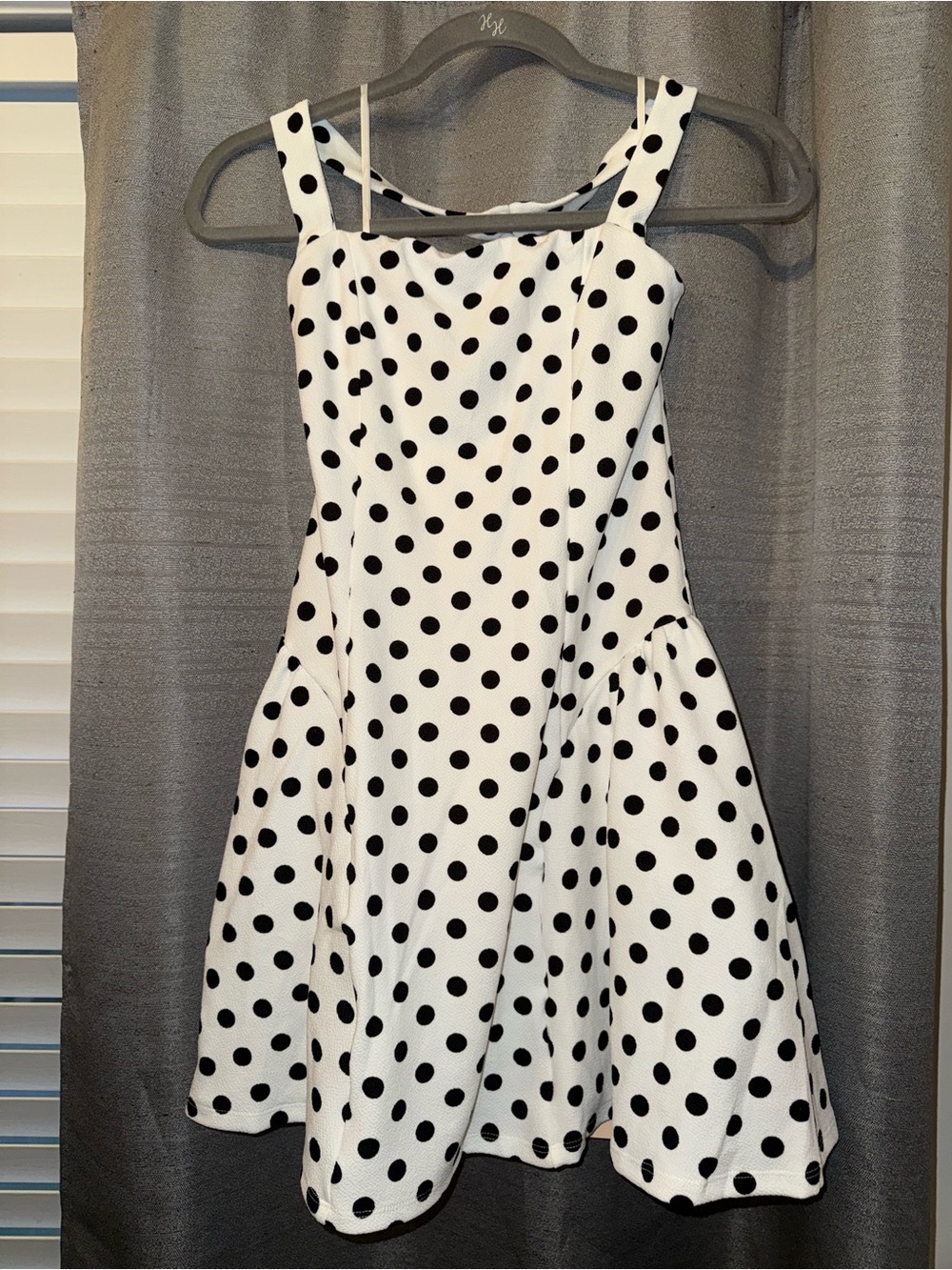 Classic Polka Dot White and Black Fit & Flare Dress